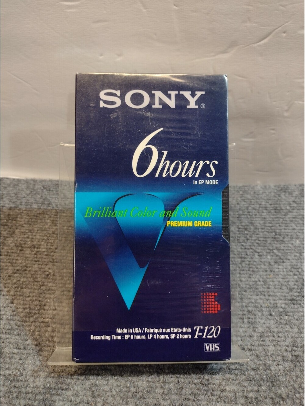 1 SONY Premium Grade T-120 VHS Blank Video Cassette Tape Brand New Sealed 6 Hour